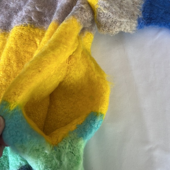 Free People Dream Team Cardigan Stripe Hooded Sweater Sunny Skies Size L - Picture 12 of 15